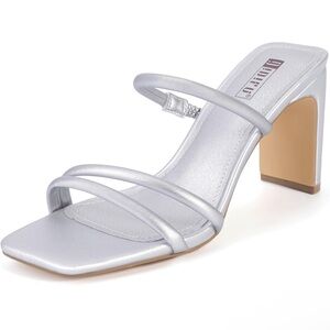 Didifu Elegant Silver Strappy Heels